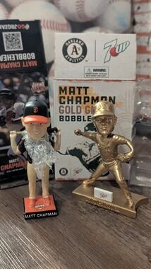 LOT of 2 Matt Chapman Bobbleheads Gold Glove Award & Junior Giants SF SGA NIB